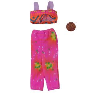 Hand Sewn Clothes for Barbie Dolls Pink Bikini Tank Top & Capri Yoga Pants